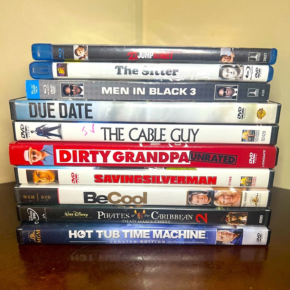 Lot of 10 DVD’s/BLU-RAY’S, comedy, movie night, fun, date night, funny